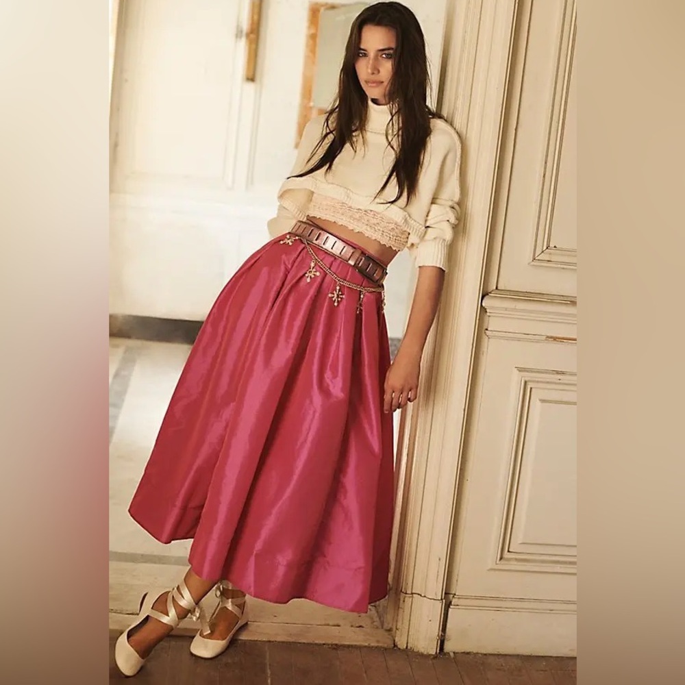 Free people Emilia full skirt fuchsia